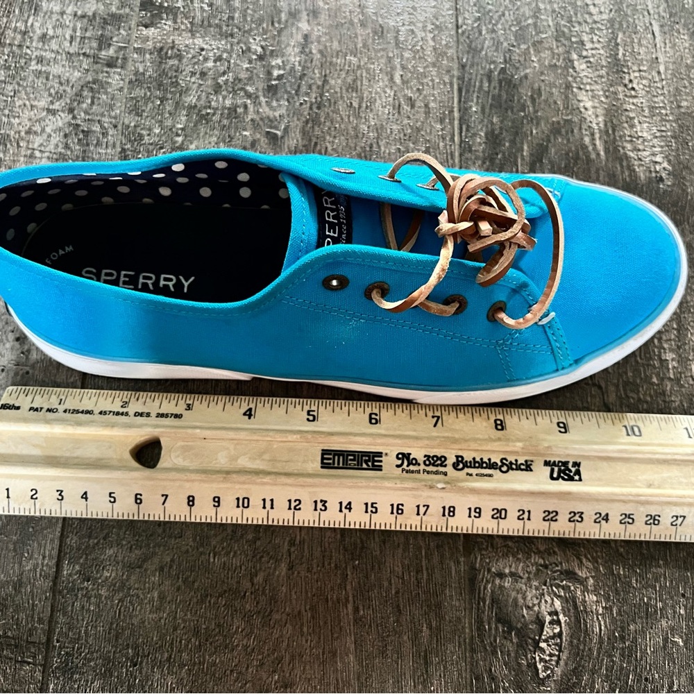 Sperry Blue Canvas Sneakers Casual Lace-Up - Picture 5 of 5